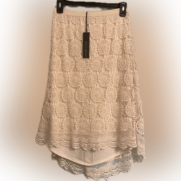 Willi Smith Dresses & Skirts - *NWT* Boho Style High-Low Crochet Cream skirt XS